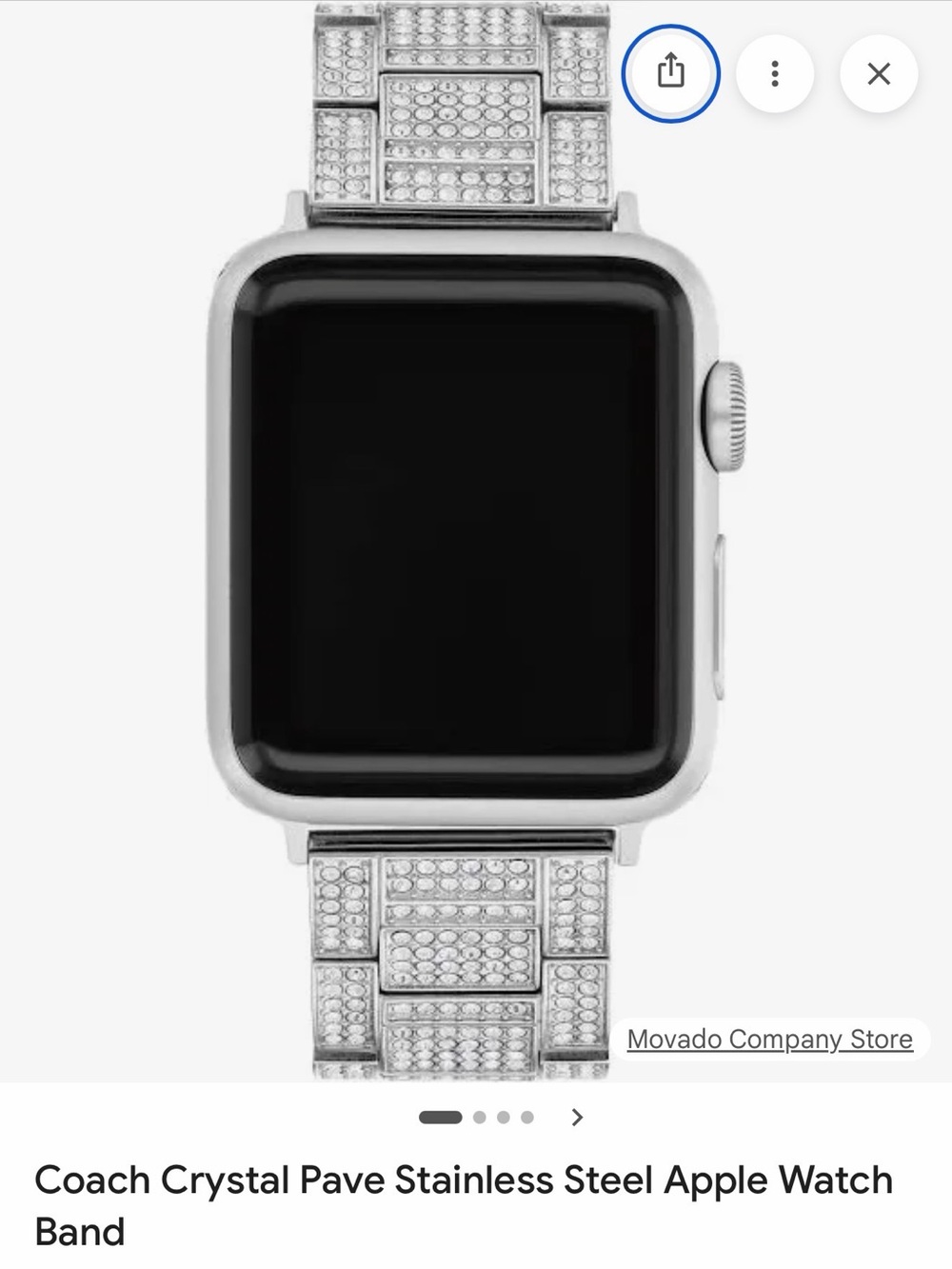 Coach Crystal Pave Stainless Steel Apple Watch Bsnf - Picture 2 of 4